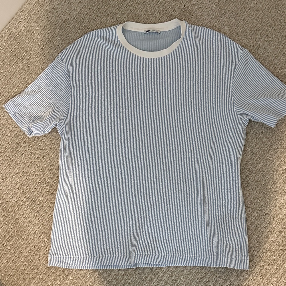 Zara Blue Striped Men's Shirt